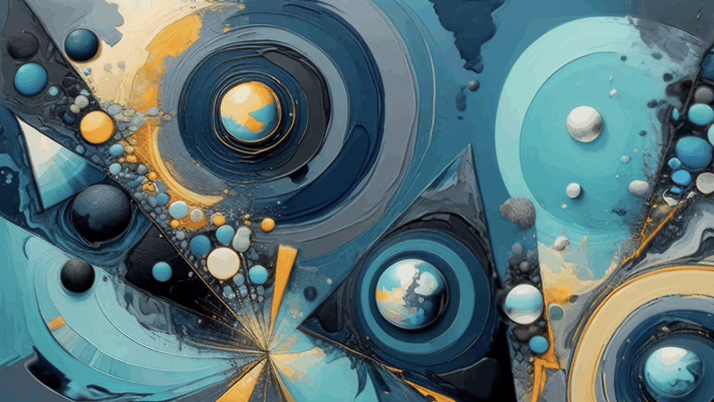 Fluid, reorganizing patterns of blue and gold that create meditative trippy visuals for LSD trips.
